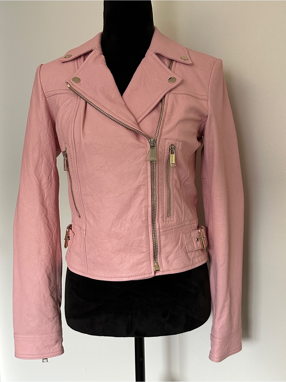 Michael Kors Lamb Leather Moto Jacket